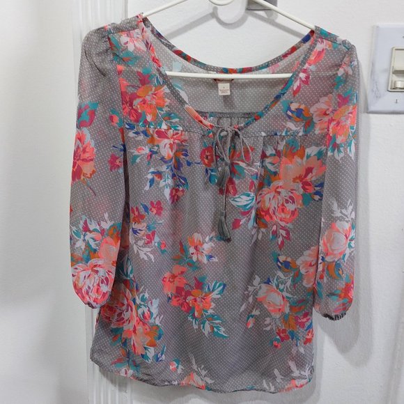 Arizona Sheer Rose Summer Top Super Lightweight Comfortable Flirty Comfort Wear - Picture 1 of 7